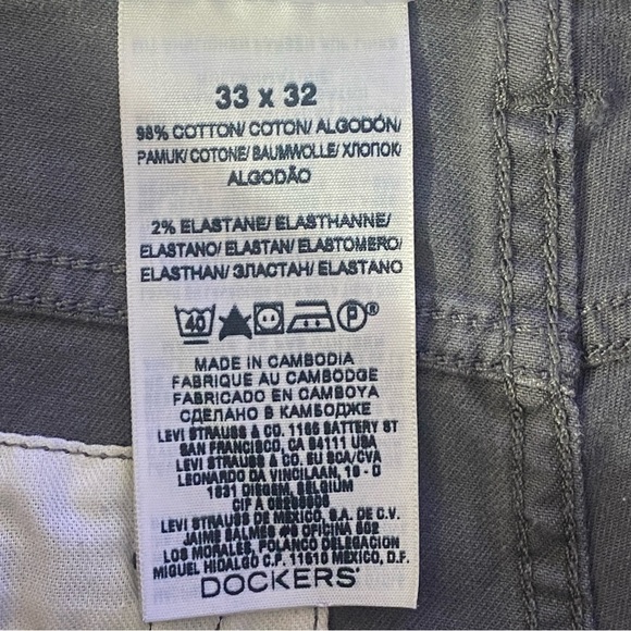 Dockers Men’s Pants 33” x 32” Solid Light Gray Straight Leg Pockets Casual - Picture 9 of 13